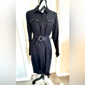 White House Black Market Black Long Sleeve Dress